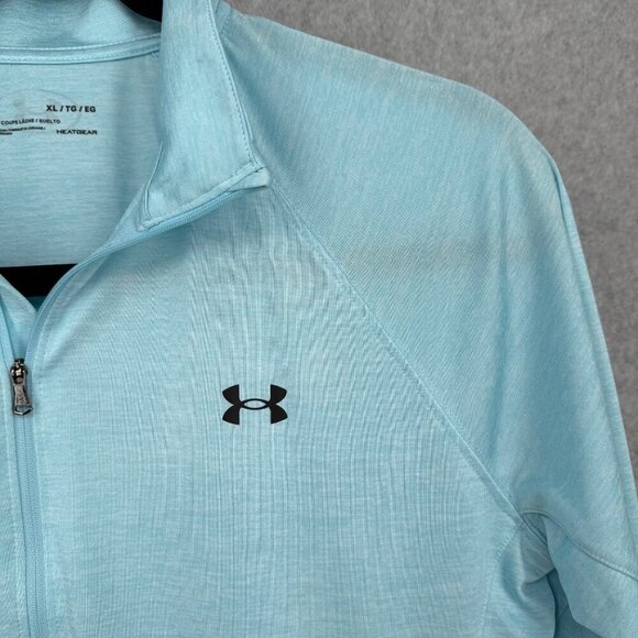 Under Armour Womens Loose Fit 1/4 Zip Pullover Top Size XL Baby Blue Lightweight - Picture 2 of 11